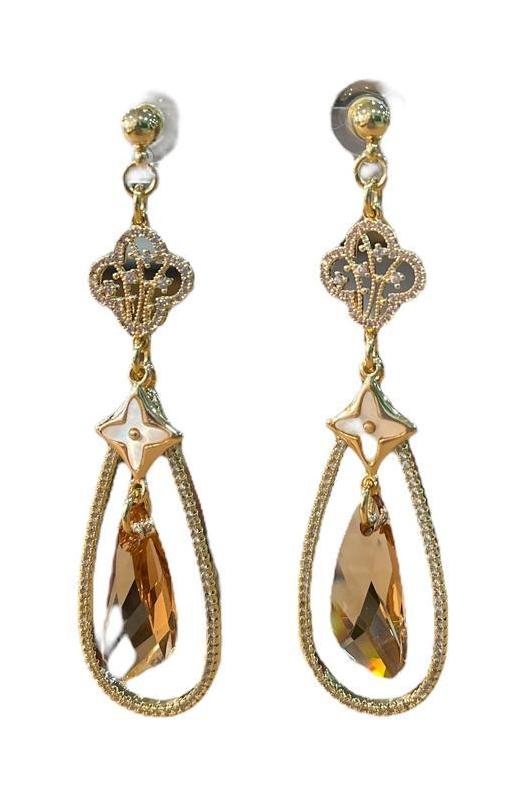 elegante druppelvormige oorbellen met kristallen bosb90 - Sophie Goetsch