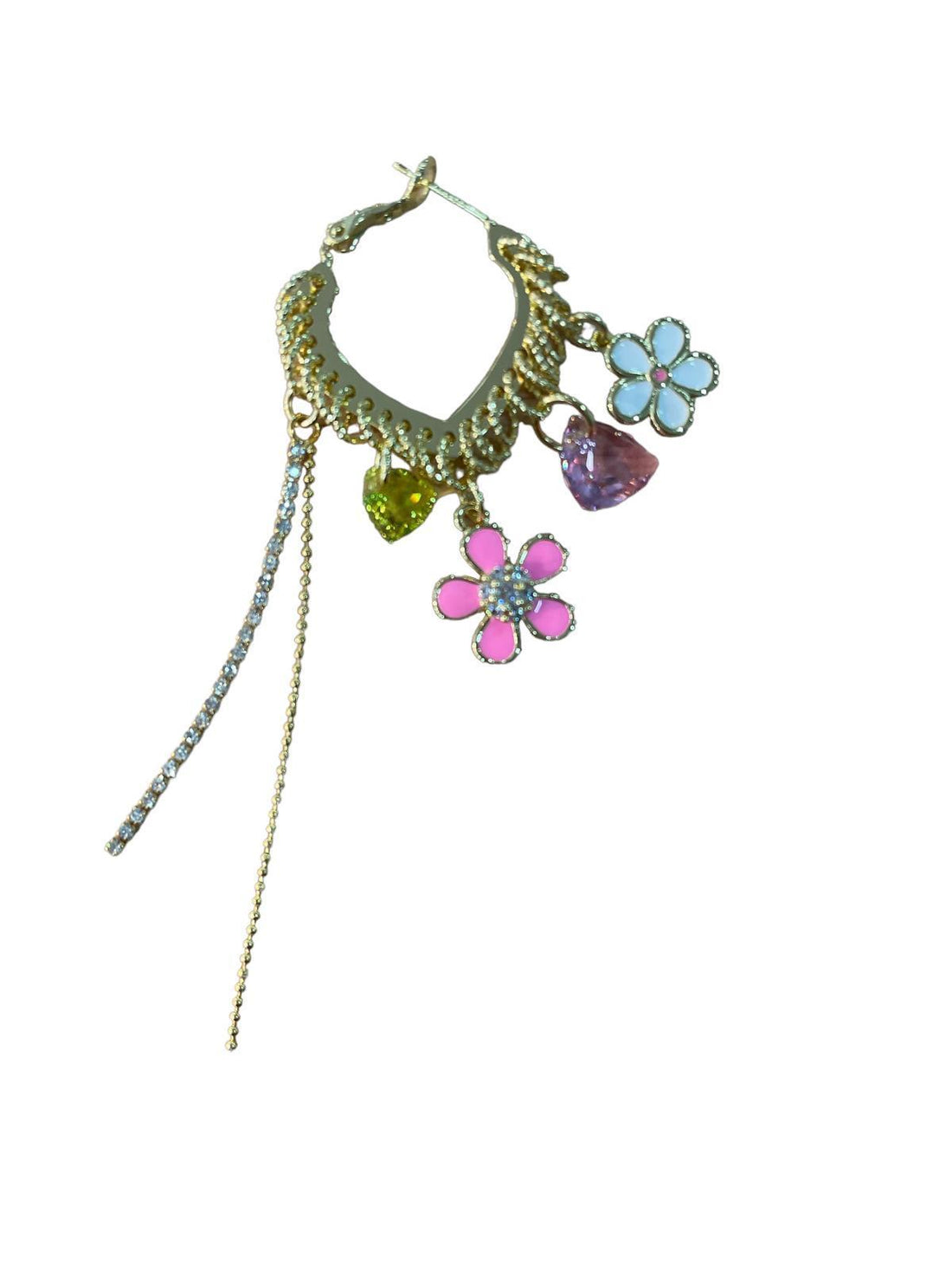 chandelier oorbellen met bloemendetails en kristallen bopr60 - Sophie Goetsch