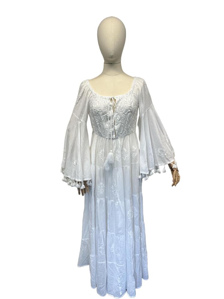 bohemien witte kanten maxi-jurk dv1098 - Antica Sartoria