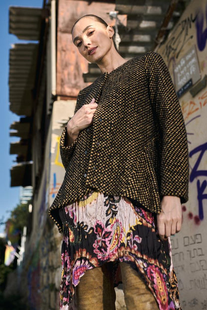 bohemien paisley print asymmetrische tuniek at601 - Alembika