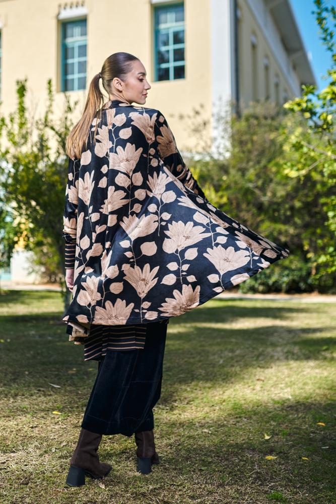 kimono vest met bloemenprint aj717 - Alembika