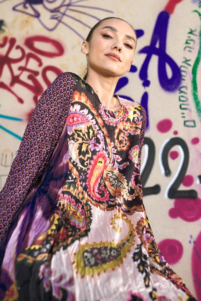 bohemien paisley print asymmetrische tuniek at601 - Alembika