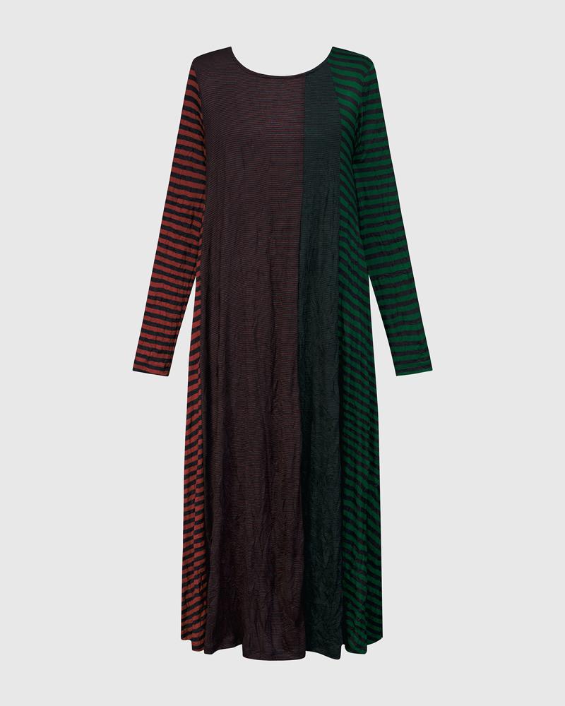 bohemien asymmetrische maxi-jurk met kleurcontrast ad509 - Alembika