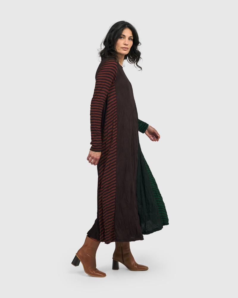 bohemien asymmetrische maxi-jurk met kleurcontrast ad509 - Alembika