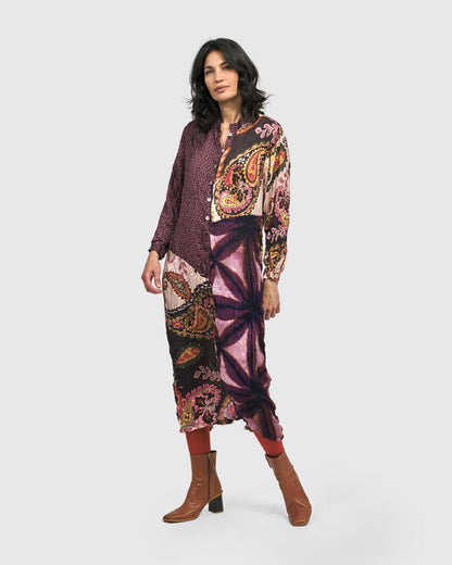 lange jurk met paisley print ad502 - Alembika