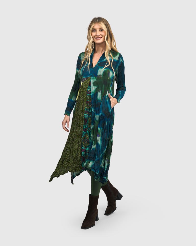 bohemian asymmetrische jurk met print ad505 - Alembika