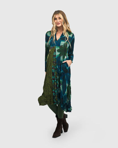 bohemian asymmetrische jurk met print ad505 - Alembika