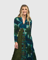 bohemian asymmetrische jurk met print ad505 - Alembika