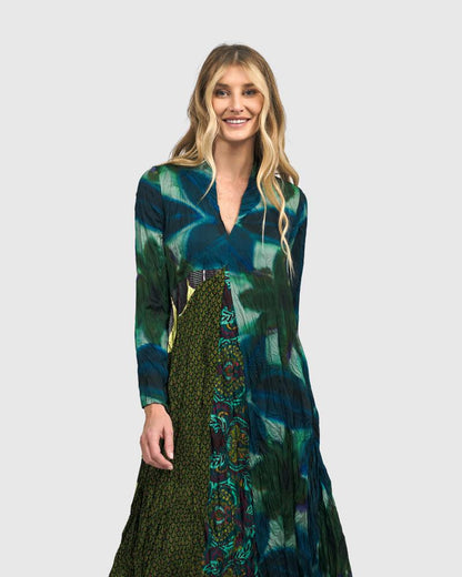 bohemian asymmetrische jurk met print ad505 - Alembika