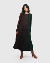 bohemien asymmetrische maxi-jurk met kleurcontrast ad509 - Alembika