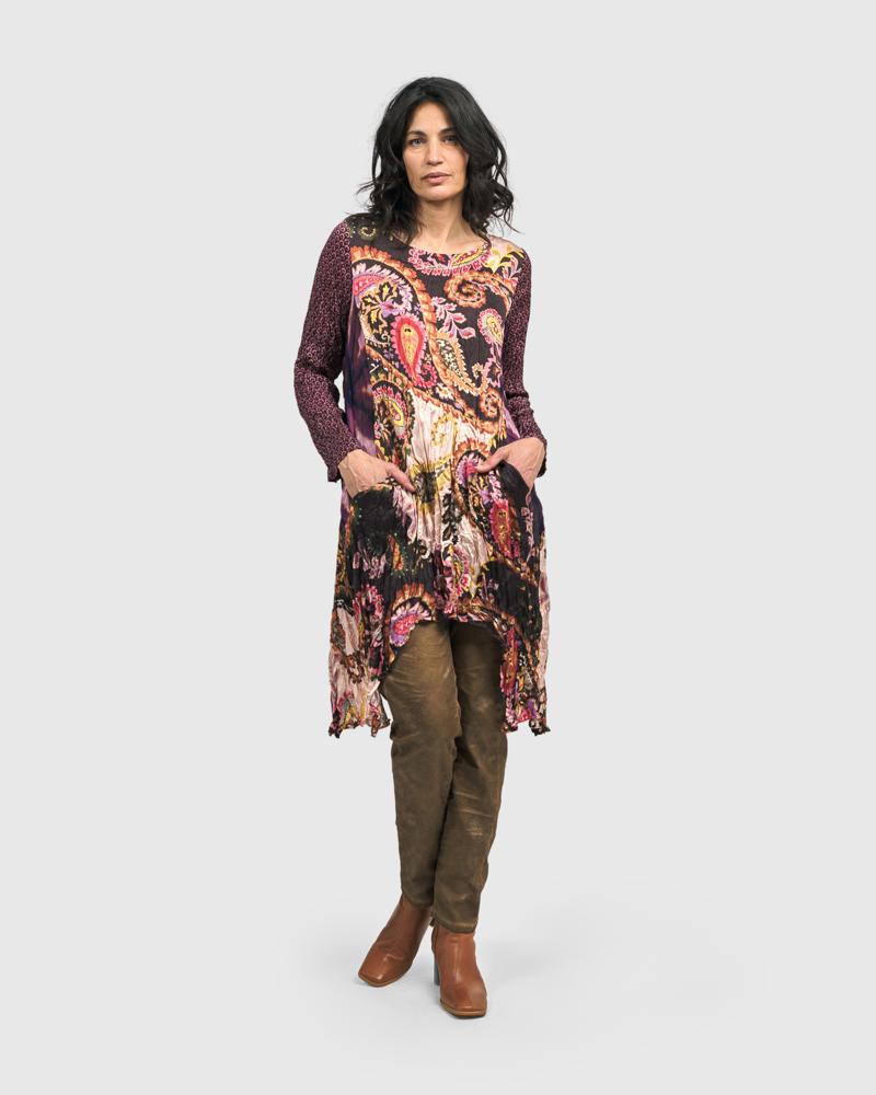 bohemien paisley print asymmetrische tuniek at601 - Alembika