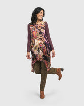 bohemien paisley print asymmetrische tuniek at601 - Alembika