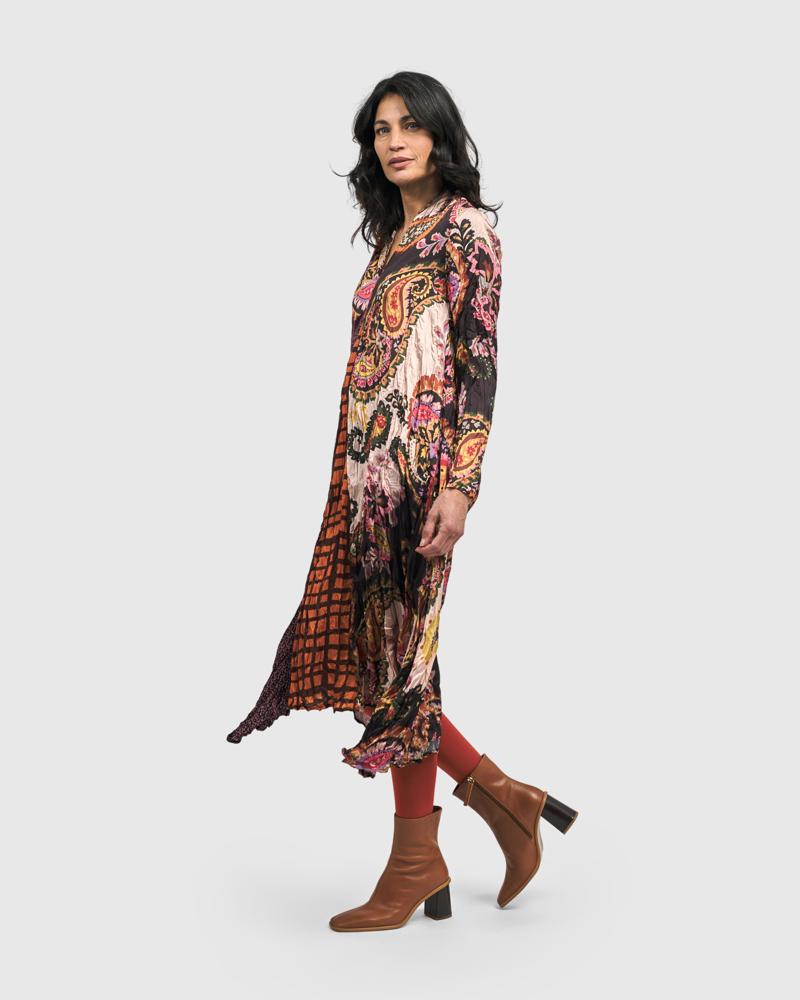 bohemian print midi-jurk ad501 - Alembika